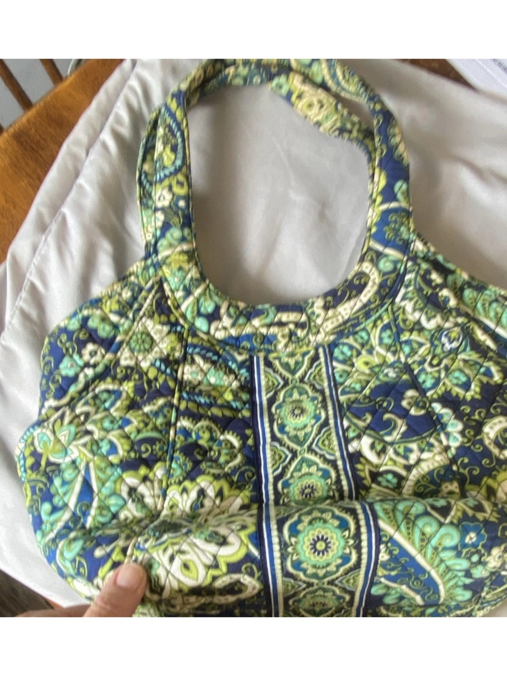Vintage Vera Bradley Quilted Retired Rhythm & Blues Handbag with Wallet